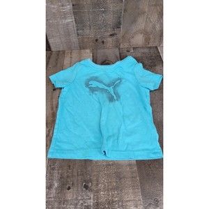 Puma Light Blue Baby Shirt Size 6-9 Months Short Sleeve